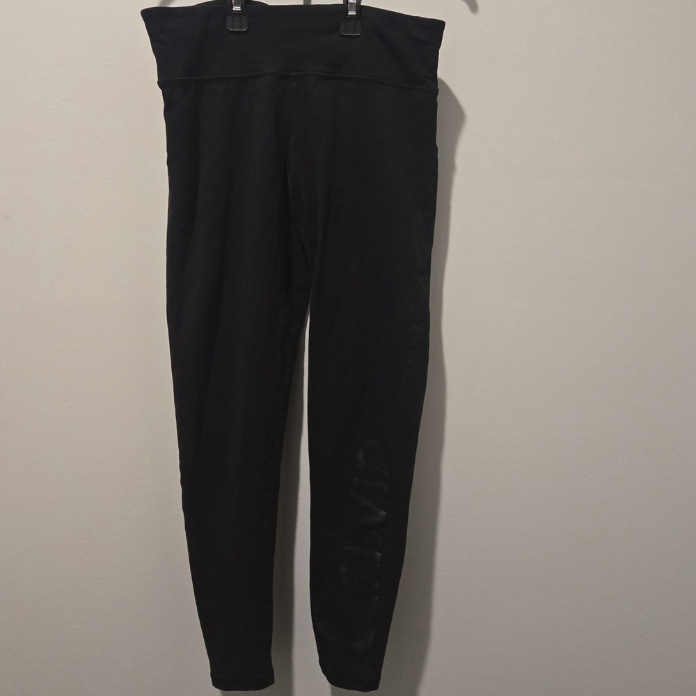 Calvin Klein Performance Leggings Spell Out Black Stretch Womens Medium